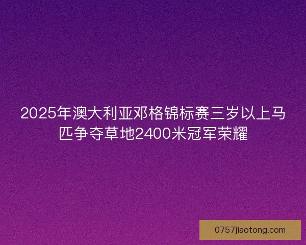 2025年澳大利亚邓格锦标赛三岁以上马匹争夺草地2400米冠军荣耀