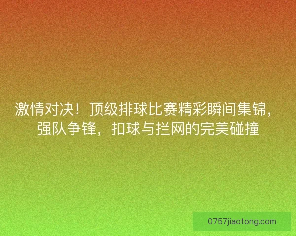 激情对决！顶级排球比赛精彩瞬间集锦，强队争锋，扣球与拦网的完美碰撞